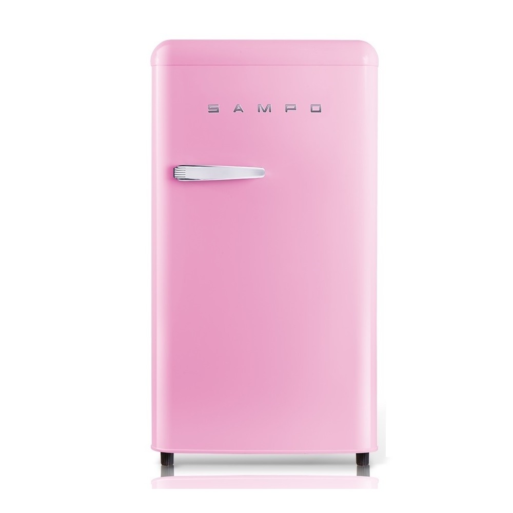 SAMPO-99公升一級能效歐風美型單門小冰箱SR-C10-P粉彩紅